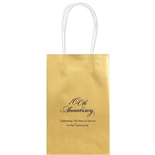 Elegant 100th Anniversary Medium Twisted Handled Bags