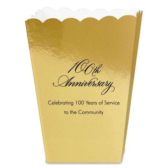 Elegant 100th Anniversary Mini Popcorn Boxes