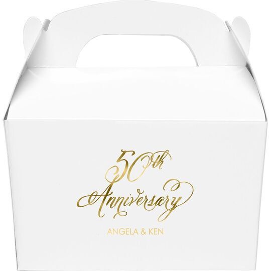 Elegant 50th Anniversary Gable Favor Boxes