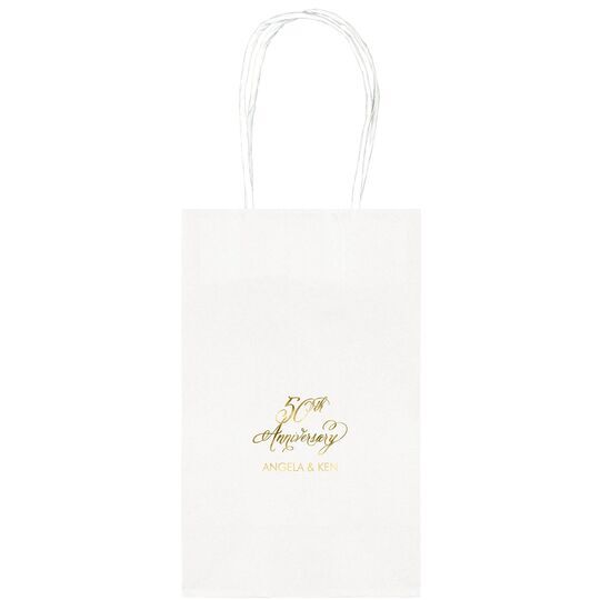 Elegant 50th Anniversary Medium Twisted Handled Bags