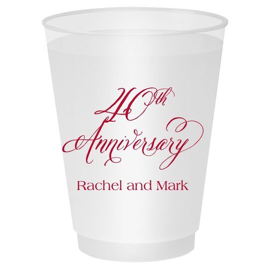 Elegant 40th Anniversary Shatterproof Cups