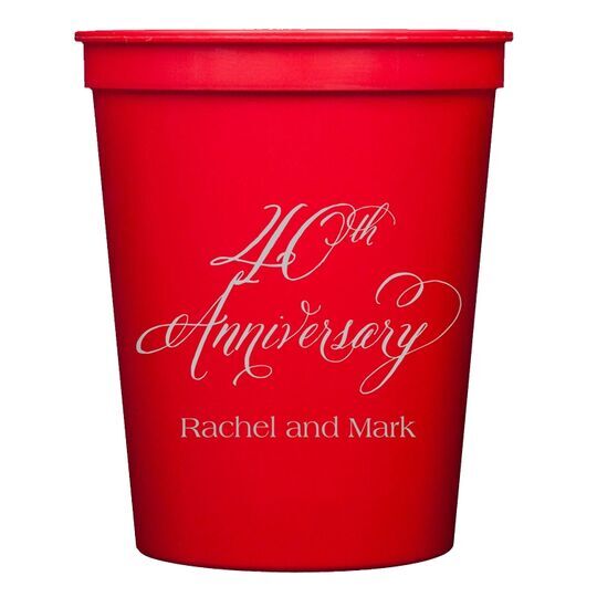 Elegant 40th Anniversary Stadium Cups