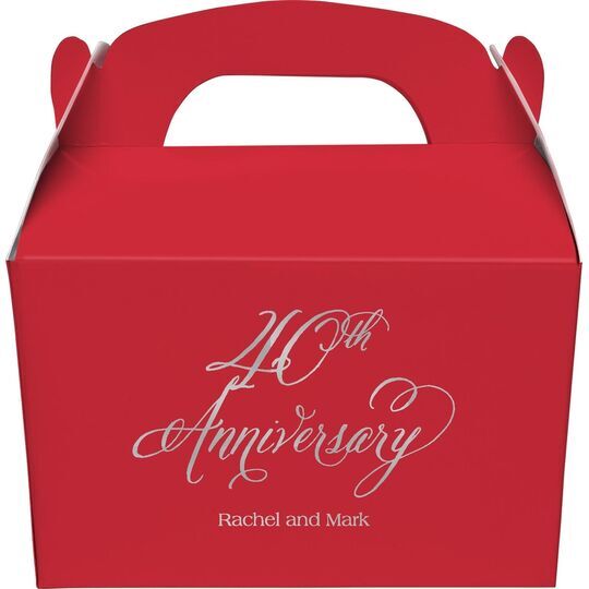 Elegant 40th Anniversary Gable Favor Boxes