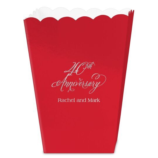 Elegant 40th Anniversary Mini Popcorn Boxes