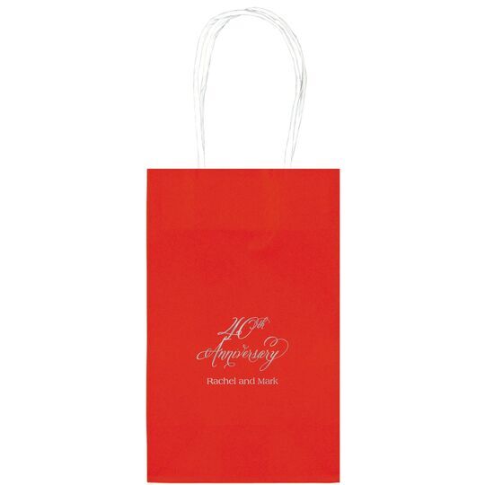 Elegant 40th Anniversary Medium Twisted Handled Bags