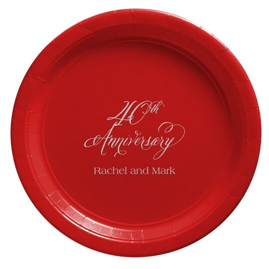 Elegant 40th Anniversary Paper Plates