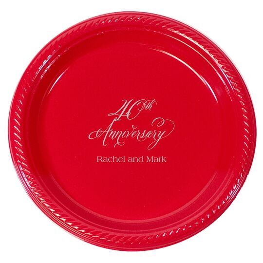 Elegant 40th Anniversary Plastic Plates