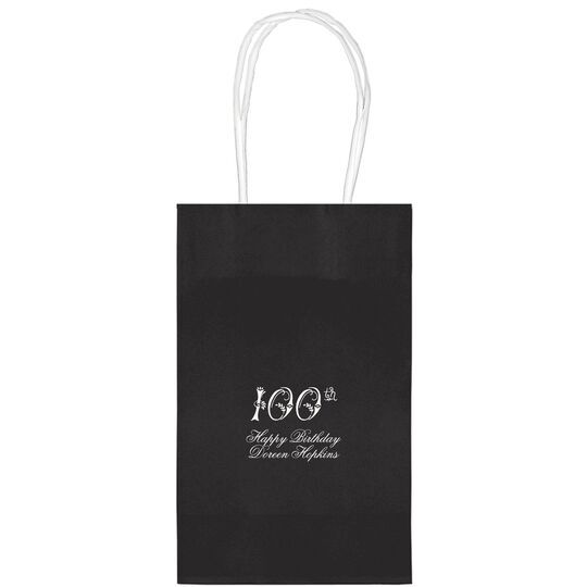 Elegant 100th Scroll Medium Twisted Handled Bags