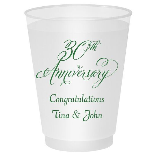 Elegant 30th Anniversary Shatterproof Cups