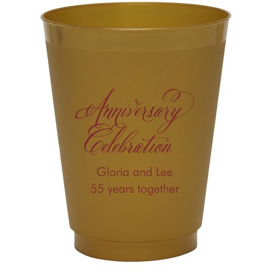 Elegant Anniversary Celebration Colored Shatterproof Cups