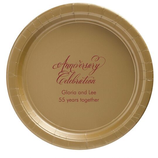 Elegant Anniversary Celebration Paper Plates