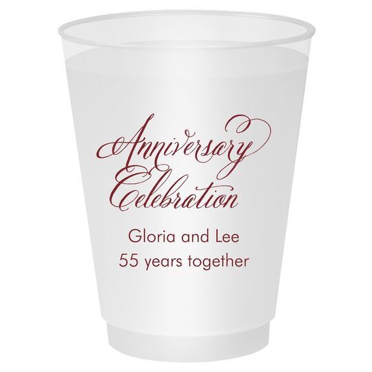 Elegant Anniversary Celebration Shatterproof Cups