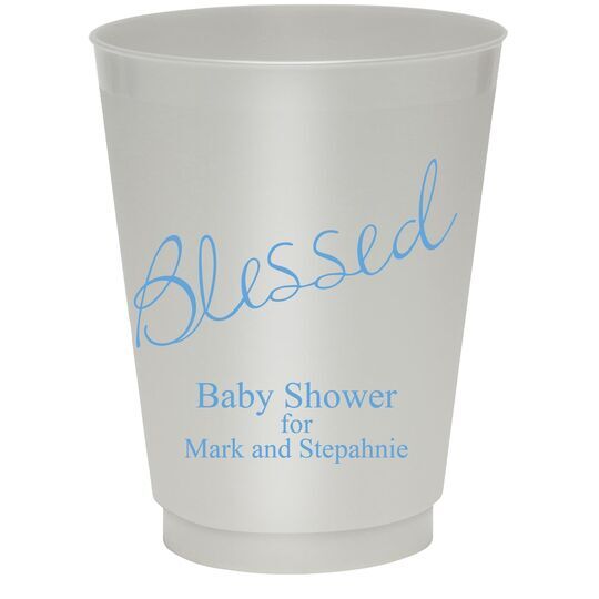 Expressive Script Blessed Colored Shatterproof Cups