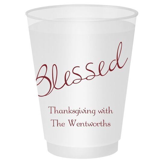 Expressive Script Blessed Shatterproof Cups