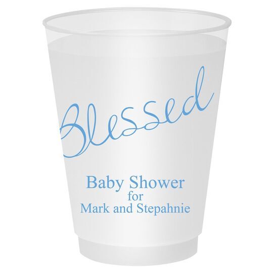 Expressive Script Blessed Shatterproof Cups