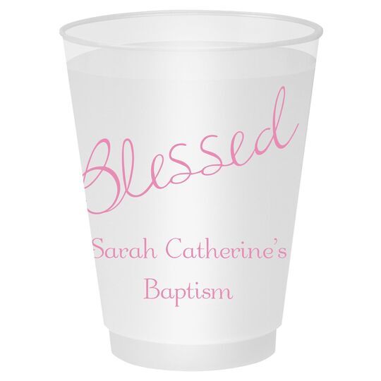 Expressive Script Blessed Shatterproof Cups