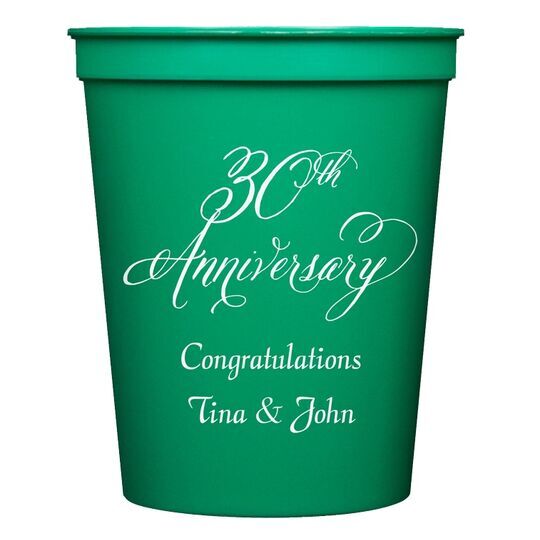 Elegant 30th Anniversary Stadium Cups