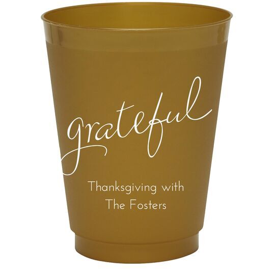 Expressive Script Grateful Colored Shatterproof Cups
