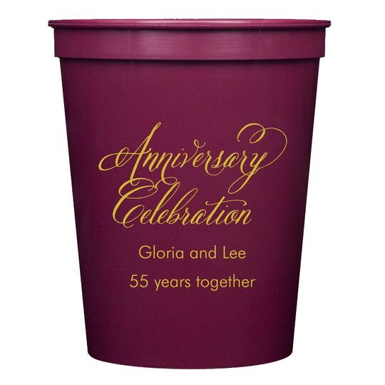 Elegant Anniversary Celebration Stadium Cups