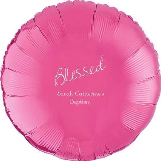 Expressive Script Blessed Mylar Balloons