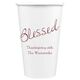 Expressive Script Blessed Paper Coffee Cups Image 1 of 5
