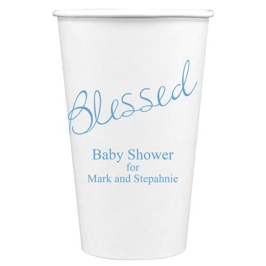 Expressive Script Blessed Paper Coffee Cups