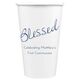 Expressive Script Blessed Paper Coffee Cups Image 5 of 5