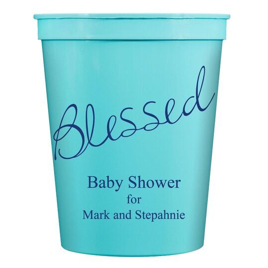 Expressive Script Blessed Stadium Cups