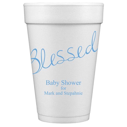 Expressive Script Blessed Styrofoam Cups