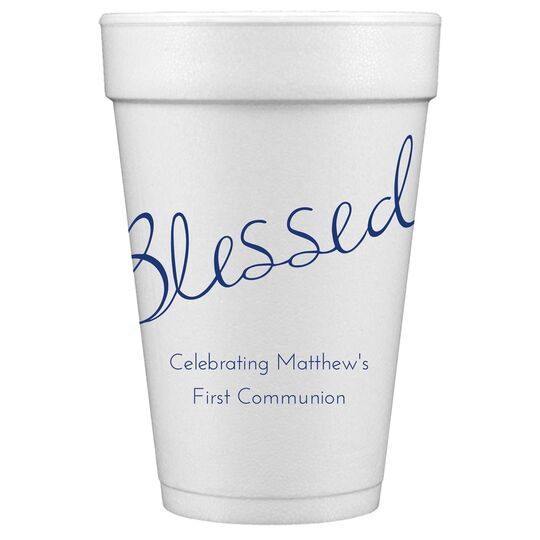 Expressive Script Blessed Styrofoam Cups