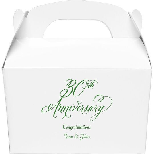 Elegant 30th Anniversary Gable Favor Boxes