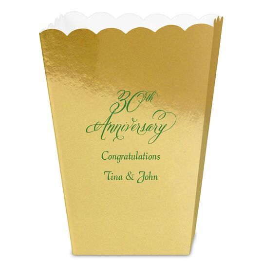 Elegant 30th Anniversary Mini Popcorn Boxes