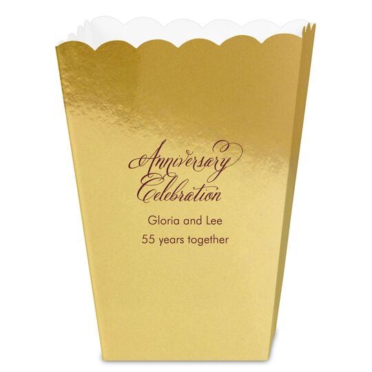 Elegant Anniversary Celebration Mini Popcorn Boxes