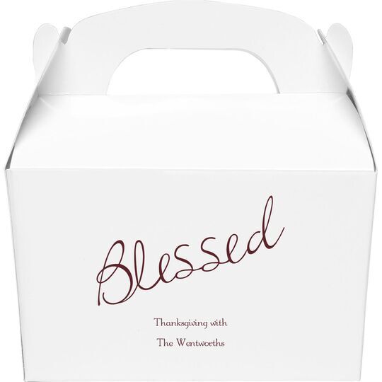 Expressive Script Blessed Gable Favor Boxes