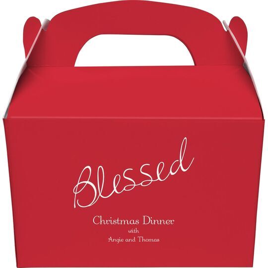 Expressive Script Blessed Gable Favor Boxes