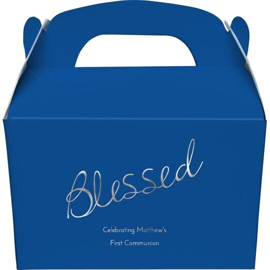 Expressive Script Blessed Gable Favor Boxes