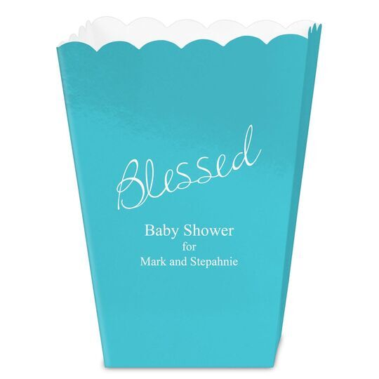 Expressive Script Blessed Mini Popcorn Boxes