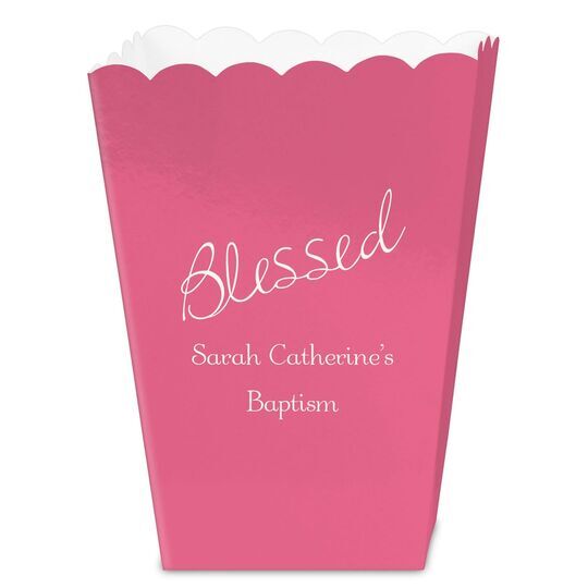 Expressive Script Blessed Mini Popcorn Boxes