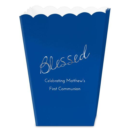 Expressive Script Blessed Mini Popcorn Boxes