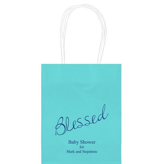 Expressive Script Blessed Mini Twisted Handled Bags