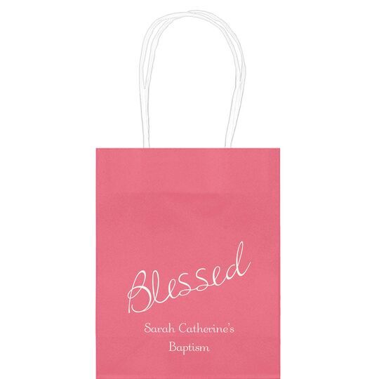 Expressive Script Blessed Mini Twisted Handled Bags