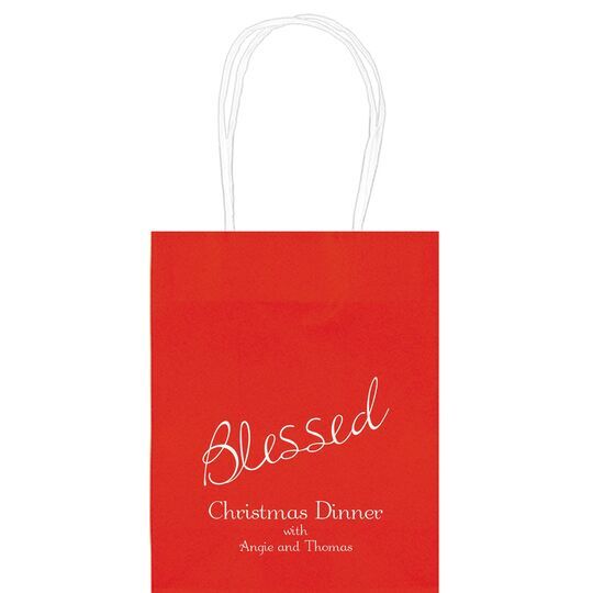 Expressive Script Blessed Mini Twisted Handled Bags