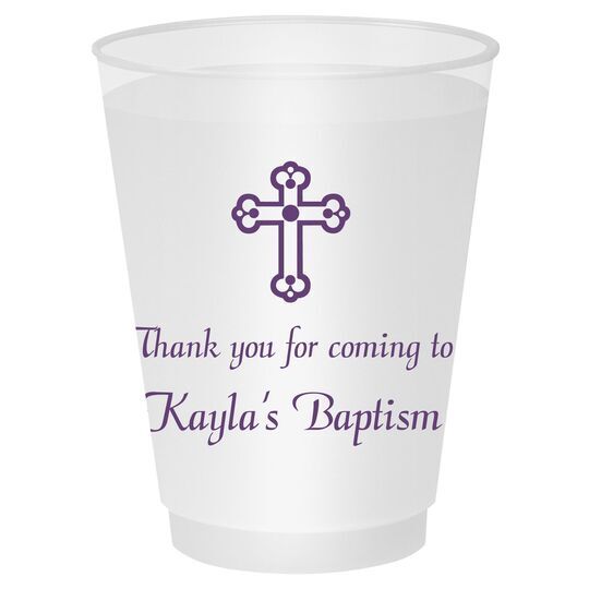 Ornate Cross Shatterproof Cups