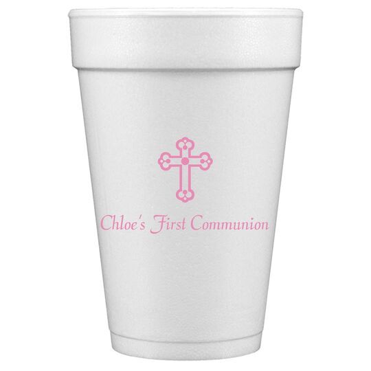 Ornate Cross Styrofoam Cups