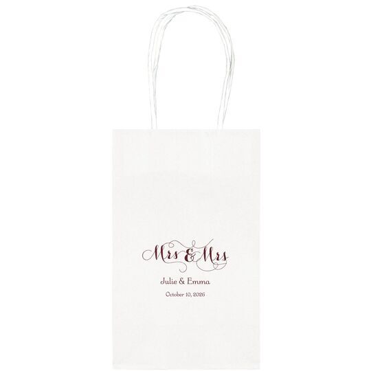 Scroll Mrs & Mrs Medium Twisted Handled Bags