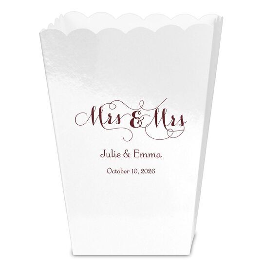 Scroll Mrs & Mrs Mini Popcorn Boxes