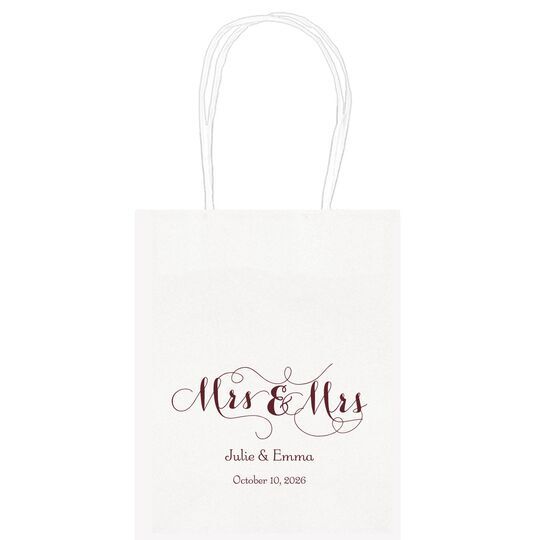 Scroll Mrs & Mrs Mini Twisted Handled Bags