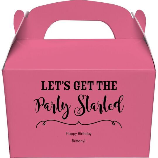 Let's Get the Party Started Gable Favor Boxes