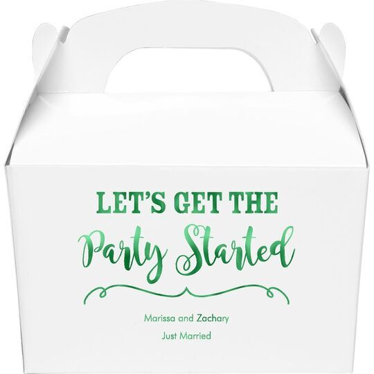 Let's Get the Party Started Gable Favor Boxes