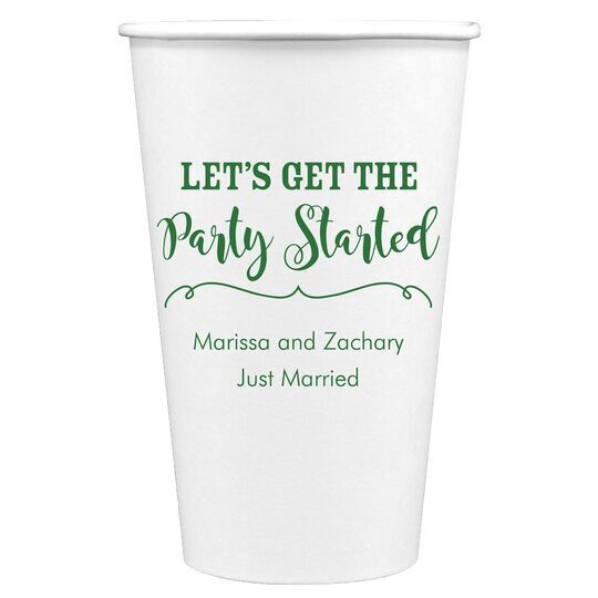 Let's Get the Party Started Paper Coffee Cups